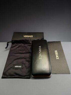 Versace Authentic Eyewear Set w/Hard Shell Case, a Soft Pouch w/Holder, and COA